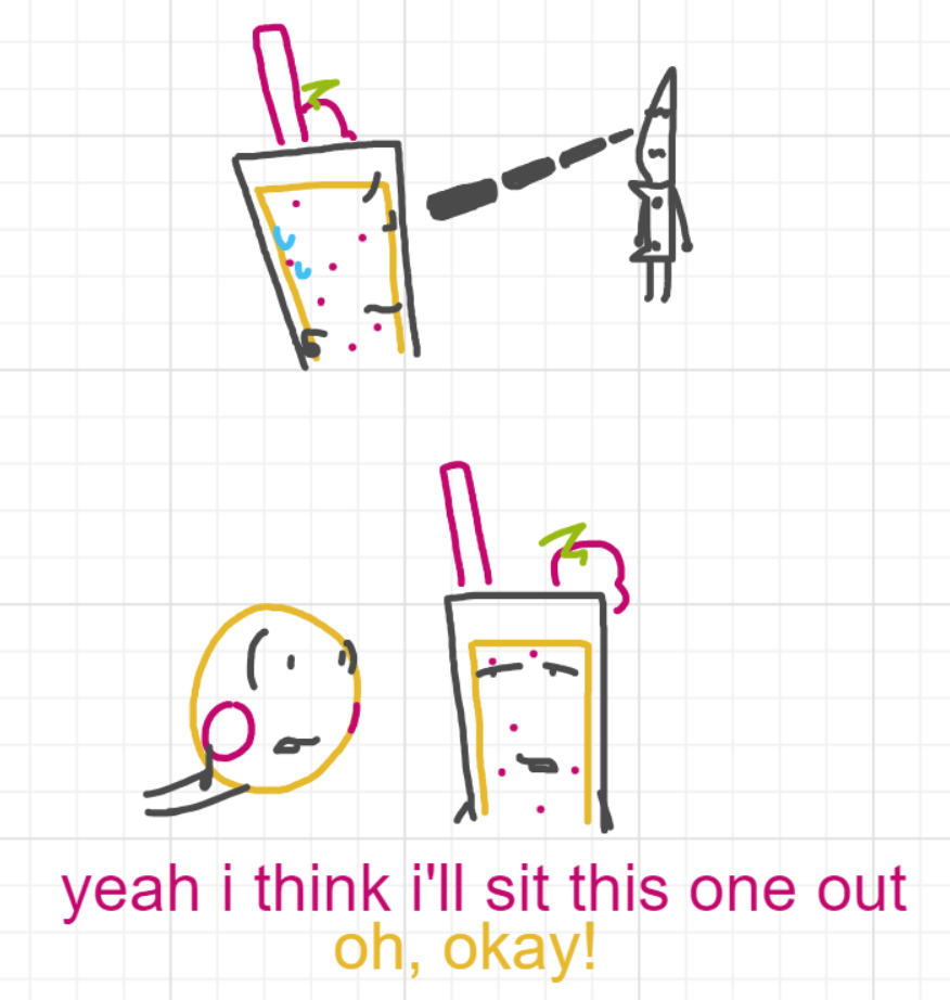 A panel from What's The Point, episode five of the Board Boards object show by Furretwalk/WalkingFurret.